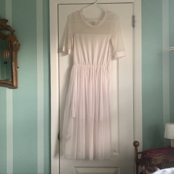 Divided Dresses & Skirts - DIVIDED SHEER SWISS DOT MIDI DRESS TULLE SIZE 8 NWOT